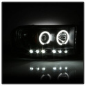 Dodge Ram 1500 02-05 / Ram 2500/3500 03-05 Projector Headlights - CCFL Halo - LED ( Replaceable LEDs ) - Black Spyder Auto
