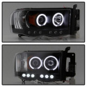 Dodge Ram 1500 02-05 / Ram 2500/3500 03-05 Projector Headlights - CCFL Halo - LED ( Replaceable LEDs ) - Black Spyder Auto