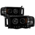 Dodge Ram 1500 02-05 / Ram 2500/3500 03-05 Projector Headlights - CCFL Halo - LED ( Replaceable LEDs ) - Black Smoke Spyder Auto