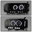 Dodge Ram 1500 02-05 / Ram 2500/3500 03-05 Projector Headlights - CCFL Halo - LED ( Replaceable LEDs ) - Black Smoke Spyder Auto
