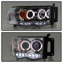 Dodge Ram 1500 02-05 / Ram 2500/3500 03-05 Projector Headlights - LED Halo - LED ( Replaceable LEDs ) - Chrome Spyder Auto