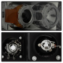 Dodge Ram 1500 02-05 / Ram 2500/3500 03-05 Projector Headlights - LED Halo - LED ( Replaceable LEDs ) - Smoke Spyder Auto