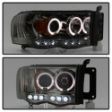 Dodge Ram 1500 02-05 / Ram 2500/3500 03-05 Projector Headlights - LED Halo - LED ( Replaceable LEDs ) - Smoke Spyder Auto