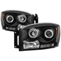 Dodge Ram 1500 06-08 / Ram 2500/3500 06-09 Projector Headlights - CCFL Halo - LED ( Replaceable LEDs ) - Black Spyder Auto