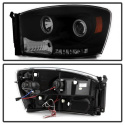 Dodge Ram 1500 06-08 / Ram 2500/3500 06-09 Projector Headlights - LED Halo - LED ( Replaceable LEDs ) - Black Smoke Spyder Auto