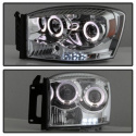 Dodge Ram 1500 06-08 / Ram 2500/3500 06-09 Projector Headlights - LED Halo - LED ( Replaceable LEDs ) - Chrome Spyder Auto