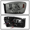 Dodge Ram 1500 06-08 / Ram 2500/3500 06-09 Projector Headlights - LED Halo - LED ( Replaceable LEDs ) - Smoke Spyder Auto