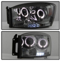 Dodge Ram 1500 06-08 / Ram 2500/3500 06-09 Projector Headlights - LED Halo - LED ( Replaceable LEDs ) - Smoke Spyder Auto