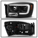 Dodge Ram 1500 06-08 / Ram 2500/3500 06-09 Version 2 Projector Headlights - Light Bar DRL - Black Spyder Auto