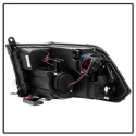 Dodge Ram 1500 09-14 / Ram 2500/3500 10-14 Projector Headlights - Halogen Model Only CCFL Halo - LED ( Non Replaceable LEDs ) - Black Spyder Auto