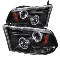 Dodge Ram 1500 09-14 / Ram 2500/3500 10-14 Projector Headlights - Halogen Model Only LED Halo - LED ( Non Replaceable LEDs ) - Black Spyder Auto