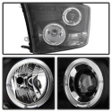 Dodge Ram 1500 09-14 / Ram 2500/3500 10-14 Projector Headlights - Halogen Model Only LED Halo - LED ( Non Replaceable LEDs ) - Black Spyder Auto