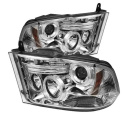 Dodge Ram 1500 09-14 / Ram 2500/3500 10-14 Projector Headlights - Halogen Model Only LED Halo - LED ( Non Replaceable LEDs ) - Chrome Spyder Auto