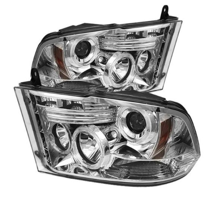 Dodge Ram 1500 09-14 / Ram 2500/3500 10-14 Projector Headlights - Halogen Model Only LED Halo - LED ( Non Replaceable LEDs ) - Chrome Spyder Auto in the group Select car model / Dodge / Ram 09-18 / Styling at DDESIGN Scandinavia AB (PRO-YD-DR09-HL-C)