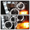 Dodge Ram 1500 09-14 / Ram 2500/3500 10-14 Projector Headlights - Halogen Model Only LED Halo - LED ( Non Replaceable LEDs ) - Chrome Spyder Auto