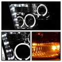 Dodge Ram 1500 09-14 / Ram 2500/3500 10-14 Projector Headlights - Halogen Model Only LED Halo - LED ( Non Replaceable LEDs ) - Smoke Spyder Auto