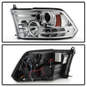 Dodge Ram 09-12 Projector Headlights - Light Bar DRL - Chrome Spyder Auto