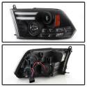 Dodge Ram 13-15 Projector Headlights - Light Bar DRL - Black Spyder Auto