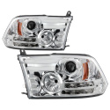 Dodge Ram 13-15 Projector Headlights - Light Bar DRL - Chrome Spyder Auto