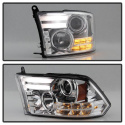 Dodge Ram 13-15 Projector Headlights - Light Bar DRL - Chrome Spyder Auto