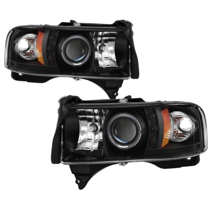 Dodge Ram 1500 94-01 / Ram 2500/3500 94-02 / 99-01 Ram Sport - Projector Headlights - LED Halo - LED ( Replaceable LEDs ) - Black Spyder Auto in the group Select car model / Dodge / Ram 93-01 / Styling at DDESIGN Scandinavia AB (PRO-YD-DR94-HL-AM-BK)