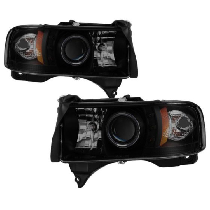 Dodge Ram 1500 94-01 / Ram 2500/3500 94-02 / 99-01 Ram Sport - Projector Headlights - LED Halo - LED ( Replaceable LEDs ) - Black Smoke Spyder Auto in the group Select car model / Dodge / Ram 93-01 / Styling at DDESIGN Scandinavia AB (PRO-YD-DR94-HL-AM-BSM)
