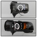 Dodge Ram 1500 94-01 / Ram 2500/3500 94-02 / 99-01 Ram Sport - Projector Headlights - LED Halo - LED ( Replaceable LEDs ) - Black Smoke Spyder Auto