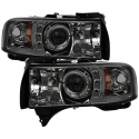Dodge Ram 1500 94-01 / Ram 2500/3500 94-02 / 99-01 Ram Sport - Projector Headlights - LED Halo - LED ( Replaceable LEDs ) - Smoke Spyder Auto