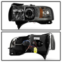 Dodge Ram 1500 94-01 / Ram 2500/3500 94-02 / 99-01 Ram Sport - Projector Headlights - LED Halo - LED ( Replaceable LEDs ) - Smoke Spyder Auto