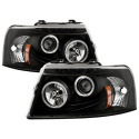 Ford Expedition 03-06 Projector Headlights - LED Halo - LED ( Replaceable LEDs ) - Black - Spyder Auto
