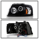 Ford Expedition 03-06 Projector Headlights - LED Halo - LED ( Replaceable LEDs ) - Black - Spyder Auto