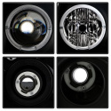 Ford Expedition 03-06 Projector Headlights - LED Halo - LED ( Replaceable LEDs ) - Black - Spyder Auto