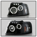 Ford Expedition 03-06 Projector Headlights - LED Halo - LED ( Replaceable LEDs ) - Black - Spyder Auto