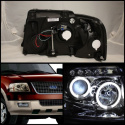 Ford Expedition 03-06 Projector Headlights - LED Halo - LED ( Replaceable LEDs ) - Chrome - Spyder Auto