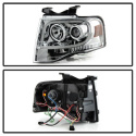 Ford Expedition 07-13 Projector Headlights - Light Tube DRL - Chrome - High H1 (Included) - Low H1 (Not Included) Spyder Auto