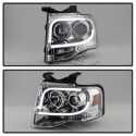 Ford Expedition 07-13 Projector Headlights - Light Tube DRL - Chrome - High H1 (Included) - Low H1 (Not Included) Spyder Auto