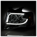 Ford Expedition 07-13 Projector Headlights - Light Tube DRL - Chrome - High H1 (Included) - Low H1 (Not Included) Spyder Auto