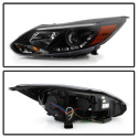 Ford Focus 12-14 Projector Headlights DRL - Black Spyder Auto