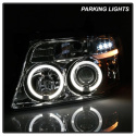 Ford F150 04-08 Projector Headlights - Version 2 - LED Halo - LED ( Replaceable LEDs ) - Chrome - High H1 (Included) - Low 9006 (Included) Spyder Auto
