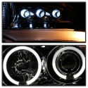 Ford F150 04-08 Projector Headlights - Version 2 - LED Halo - LED ( Replaceable LEDs ) - Chrome - High H1 (Included) - Low 9006 (Included) Spyder Auto