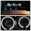Ford F150 04-08 Projector Headlights - Version 2 - LED Halo - LED ( Replaceable LEDs ) - Smoke - High H1 - Low 9006 Spyder Auto