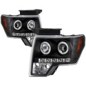 Ford F150 09-14 Projector Headlights CCFL Halo - LED ( Replaceable LEDs ) - Black Spyder Auto