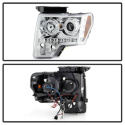 Ford F150 09-14 Projector Headlights LED Halo - LED ( Replaceable LEDs ) - Chrome Spyder Auto