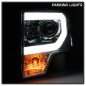 Ford F150 09-14 Projector Headlights Light Bar DRL - Chrome - High/Low H7 (Included) Spyder Auto