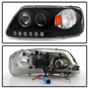 Ford F150 97-03 / Expedition 97-02 1PC Projector Headlights - ( Will Not Fit Manufacture Date Before 6/1997 ) - LED Halo Black Spyder Auto