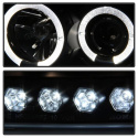 Ford F150 97-03 / Expedition 97-02 1PC Projector Headlights - ( Will Not Fit Manufacture Date Before 6/1997 ) - LED Halo Black Spyder Auto
