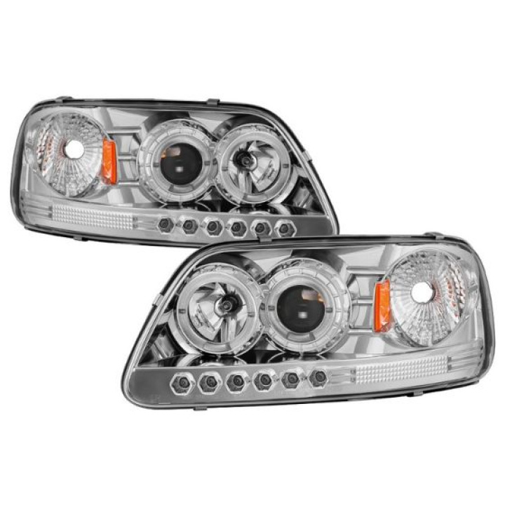 Ford F150 97-03 / Expedition 97-02 1PC Projector Headlights - ( Will Not Fit Manufacture Date Before 6/1997 ) - LED Halo Chome Spyder Auto in the group Select car model / Ford / F-150 97-04 / Styling at DDESIGN Scandinavia AB (PRO-YD-FF15097-1P-AM-C)
