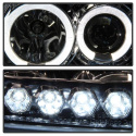 Ford F150 97-03 / Expedition 97-02 1PC Projector Headlights - ( Will Not Fit Manufacture Date Before 6/1997 ) - LED Halo Chome Spyder Auto