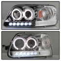 Ford F150 97-03 / Expedition 97-02 1PC Projector Headlights - ( Will Not Fit Manufacture Date Before 6/1997 ) - LED Halo Chome Spyder Auto