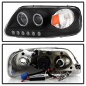Ford F150 97-03 / Expedition 97-02 1PC Projector Headlights - ( Will Not Fit Manufacture Date Before 6/1997 ) - CCFL Halo - LED Black Spyder Auto